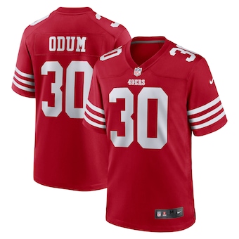 mens nike george odum scarlet san francisco 49ers game playe